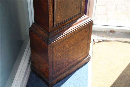 Thomas Ingram of London. An early 18th century walnut and seaweed marquetry eight day longcase clock, H.7ft 2in.